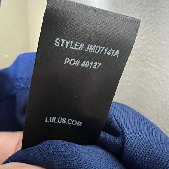 Lulus Bon Appetit Skater Dress XS Navy Fit & Flare A-Line V-Neck Ponte NEW Chic - Picture 7 of 11